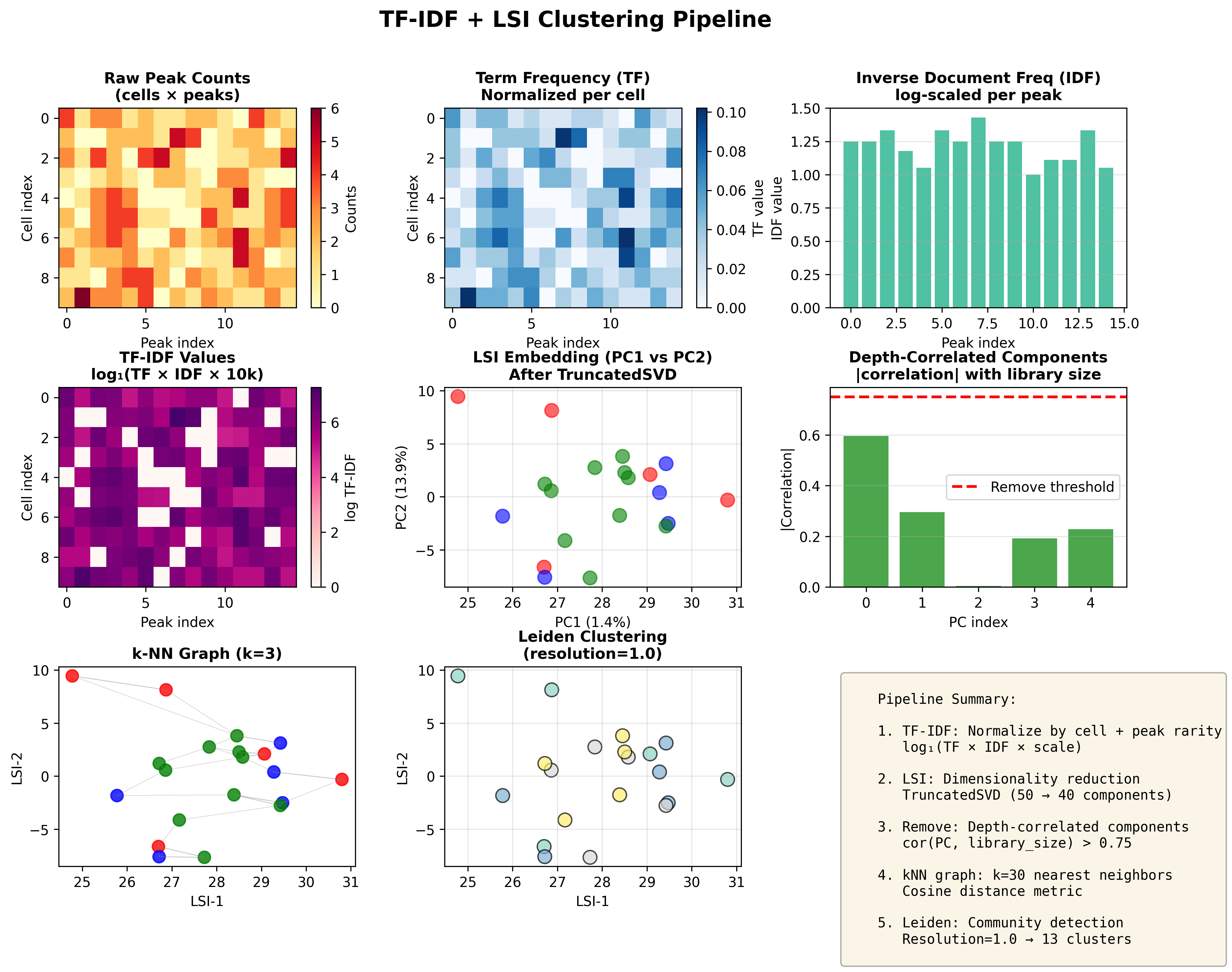TF-IDF + LSI clustering pipeline